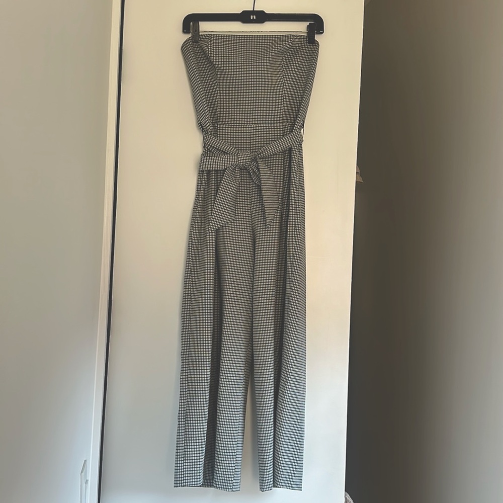 1 State Strapless Culotte Jumper Black and White Sz 2 Small